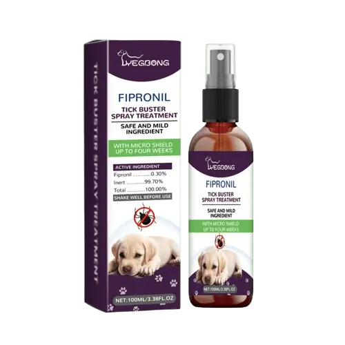 Flea and tick prevention for dogs spray with Fipronil and natural ingredients for long-lasting protection