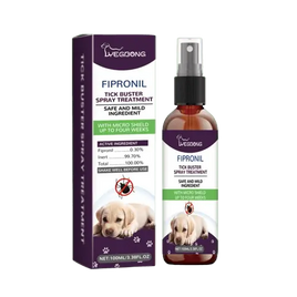 Flea and tick prevention for dogs spray with Fipronil and natural ingredients for long-lasting protection
