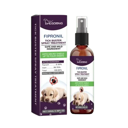 Flea and tick prevention for dogs spray with Fipronil and natural ingredients for long-lasting protection