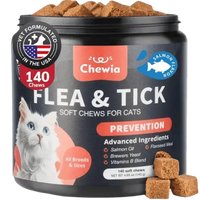 Flea and tick chews for cats with salmon flavor – 140 soft chews.