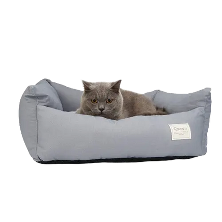 Large Grey Cotton Pet Soft Bed, Ideal for Pets up to 55 lbs. Buy for Dog