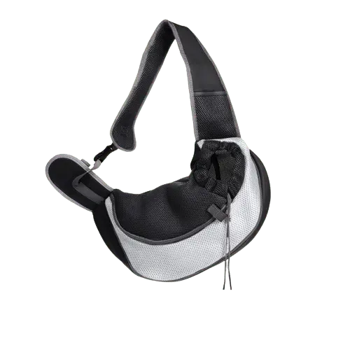 Grey shoulder pet bag for small dogs and cats – lightweight and secure