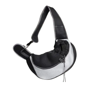 Grey shoulder pet bag for small dogs and cats – lightweight and secure