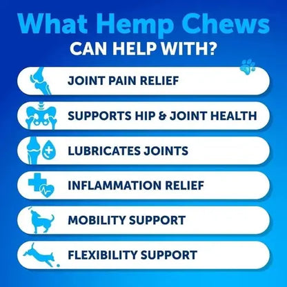 Hip and joint relief chews supporting healthy movement in dogs.