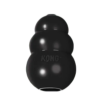 KONG black dog toy made from extra durable rubber, perfect chew toy for strong chewers and interactive play