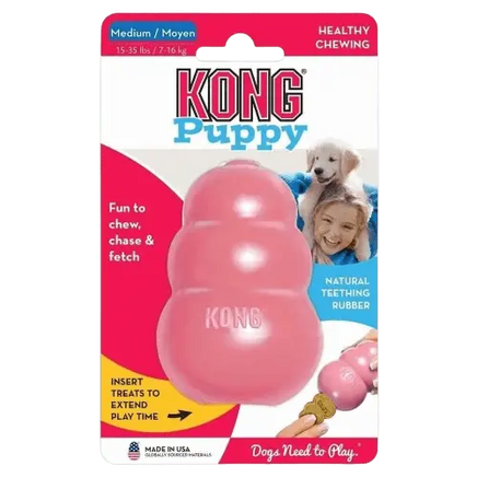 KONG natural rubber dog chew toy, durable and safe for all breeds, perfect for chewing, chasing, and fetching while supporting dental health