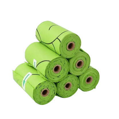 Compostable pet poop bags that are environmentally safe and help reduce plastic waste in landfills. Buy for Dog