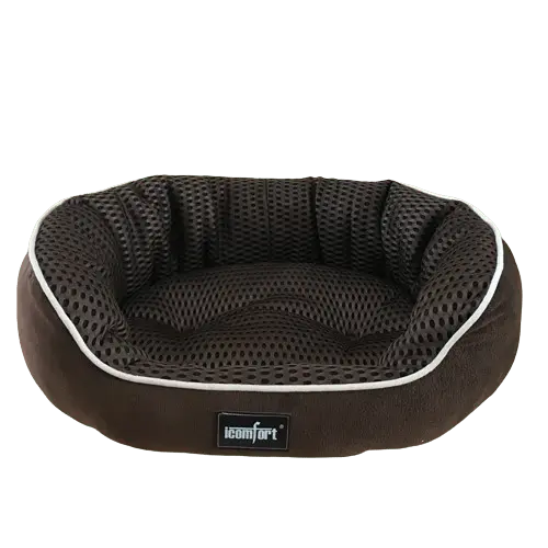 Large chocolate pet bed offering orthopedic support for pets. Buy for Dog
