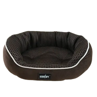 Large chocolate pet bed offering orthopedic support for pets. Buy for Dog