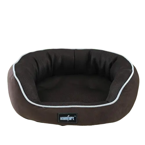 Chocolate small pet bed with hypoallergenic materials. Buy for Dog