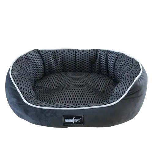 Large dark grey pet bed designed for all-season comfort. Buy for Dog
