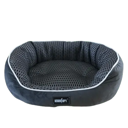 Large dark grey pet bed designed for all-season comfort. Buy for Dog