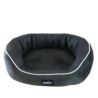 Small dark grey pet bed with non-slip bottom for safety. Buy for Dog