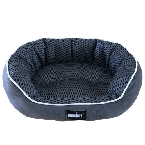 Large grayish purple pet bed offering luxurious comfort for dogs and cats. Buy for Dog