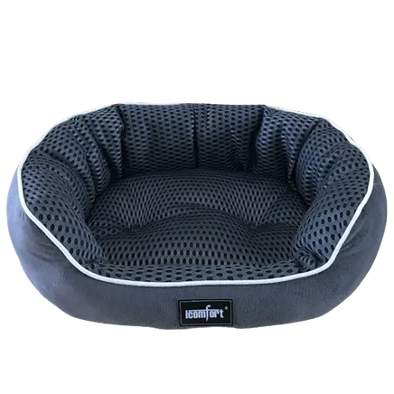 Large grayish purple pet bed offering luxurious comfort for dogs and cats. Buy for Dog