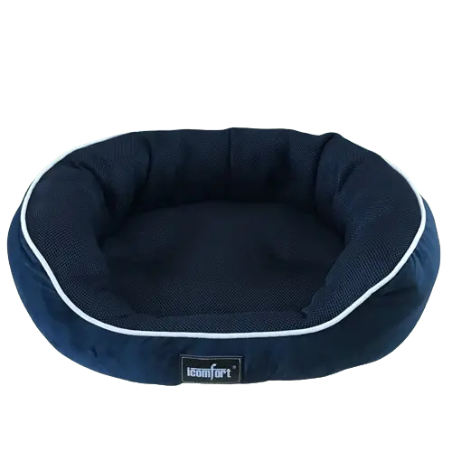 Navy small pet bed with plush, soft materials. Buy for Dog