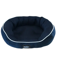 Navy small pet bed with plush, soft materials. Buy for Dog