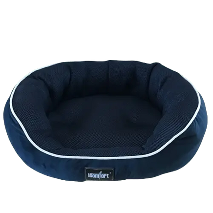 Navy small pet bed with plush, soft materials. Buy for Dog