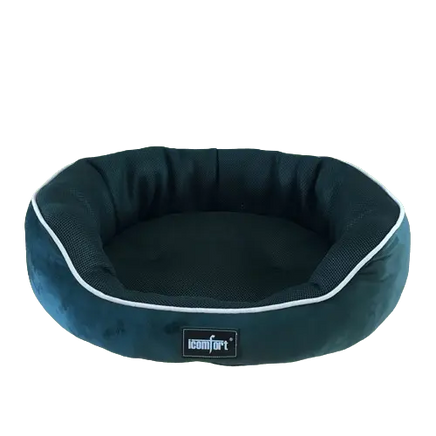 Pine green small pet bed with memory foam filling. Buy for Dog