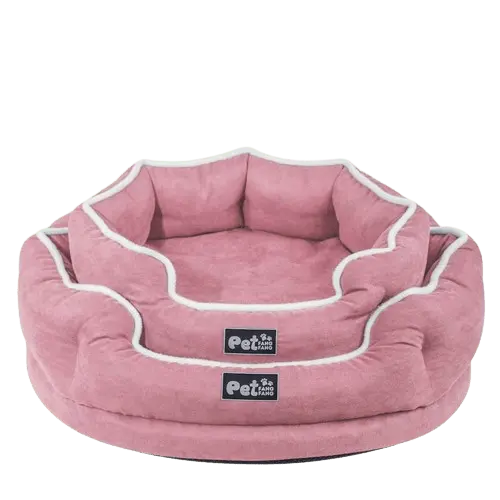 A dog enjoying a restful sleep on our comfortable memory foam bed, ideal for improving pet wellness. Buy for Dog