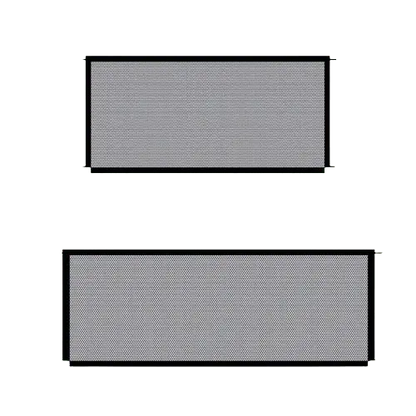 Freestanding mesh pet gate suitable for both dogs and cats.