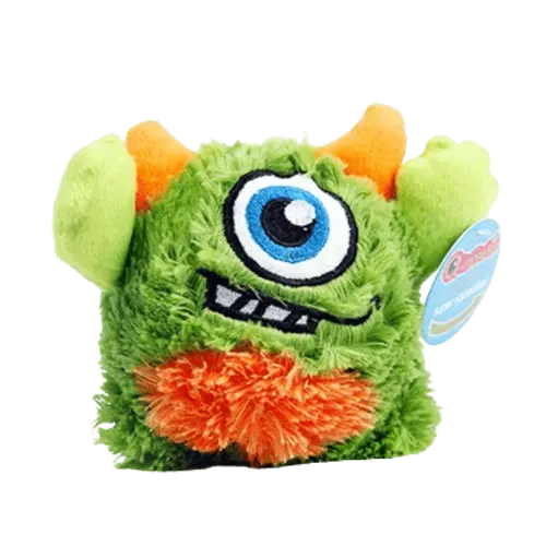 Green Monster Dog Toy 4.7in – Dental Health Chew Toy with Ball