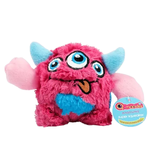 Red Rose Monster Dog Toy 4.7in – Durable Squeaky Chew Toy