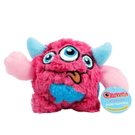Red Rose Monster Dog Toy 4.7in – Durable Squeaky Chew Toy
