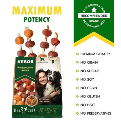 Natural dog treat sticks – no grain, no sugar, no soy, recommended by veterinarians.
