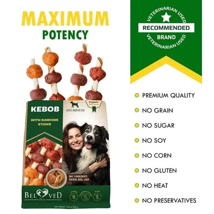 Natural dog treat sticks – no grain, no sugar, no soy, recommended by veterinarians.