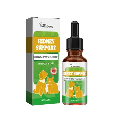 Natural kidney support herbal drops for dogs and cats.