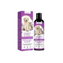 Natural pet shampoo and conditioner infused with lavender essential oils, recommended by veterinarians for dogs and cats. Buy for Dog