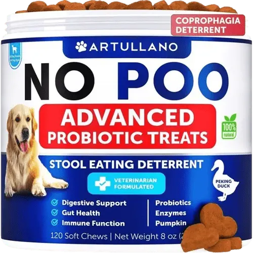 No Poo Chews Advanced Probiotic Duck Treats to Stop Dogs from Eating Poop