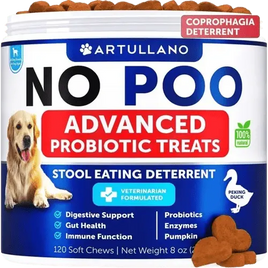 No Poo Chews Advanced Probiotic Duck Treats to Stop Dogs from Eating Poop