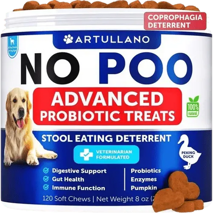 No Poo Chews Advanced Probiotic Duck Treats to Stop Dogs from Eating Poop