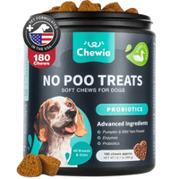 No Poo Chews for Dogs – Soft Coprophagia Deterrent with Probiotics and Digestive Enzymes – 180 Chews