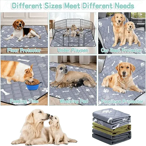 Non-slip hygienic pet pad with grey bone design, suitable for indoor use and easy maintenance. BUY FOR DOG