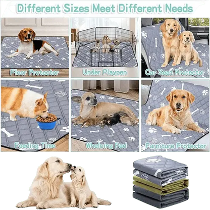 Non-slip hygienic pet pad with grey bone design, suitable for indoor use and easy maintenance. BUY FOR DOG