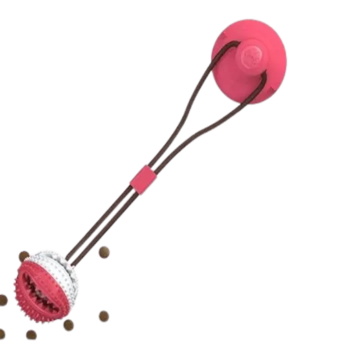 Vet recommended dog toy with suction cup for dental health. Buy for Dog