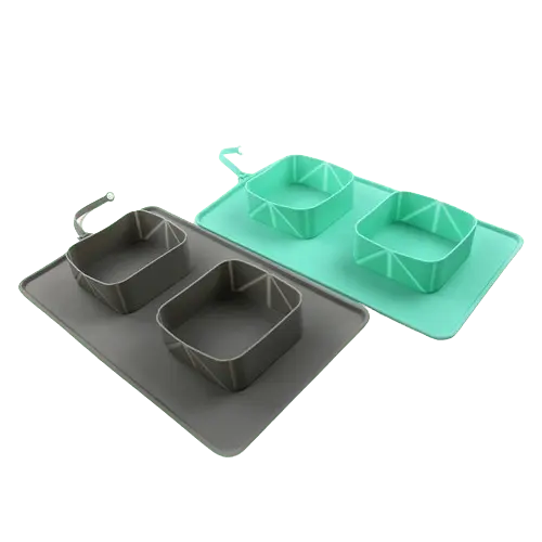 Collapsible silicone pet bowl ideal for travel, camping, and outdoor adventures. Buy for Dog