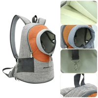 Pet backpack carrier for small dogs and cats, breathable design with safety clip and mesh.