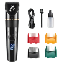 Pet hair trimmer with quiet ceramic blades and LED display – perfect for safe and easy dog and cat grooming at home.