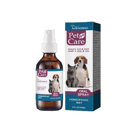 Natural oral cleaning spray for dogs and cats – fresh breath, plaque control, and healthy teeth.