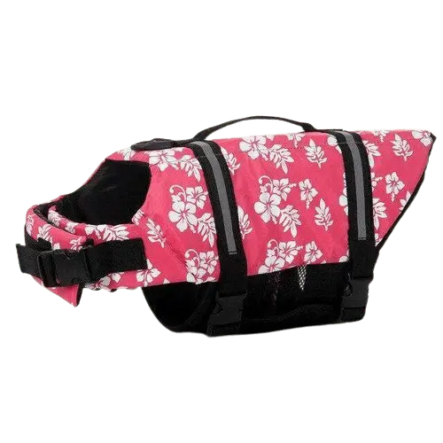 Cute Pink Floral Dog Vest, Ideal for Swimming. BUY FOR DOG