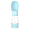 Portable blue dog water and food bottle – leak-proof travel feeder for pets.
