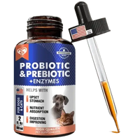 Probiotic and prebiotic with enzymes for dogs and cats – 2 fl oz high-quality digestive supplement.