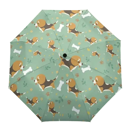 Playful pup rain umbrella with easy manual operation. BUY FOR DOG