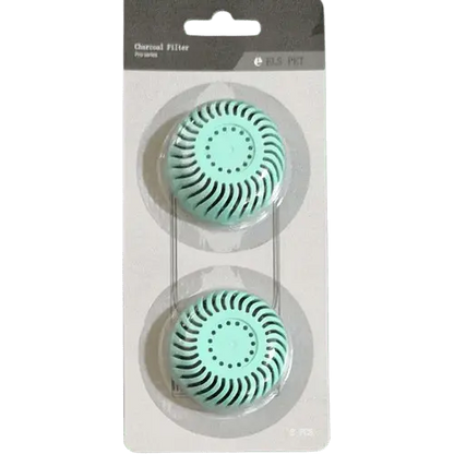 Replacement green charcoal filters for portable dog water bottle.