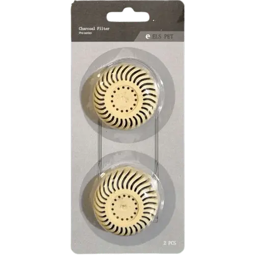 Replacement yellow charcoal filters for portable dog water bottle.