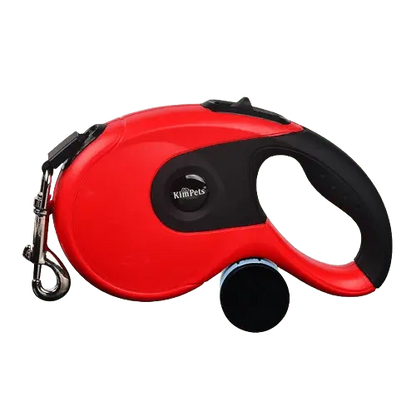 Red retractable dog leash – 16ft or 26ft for all dog sizes